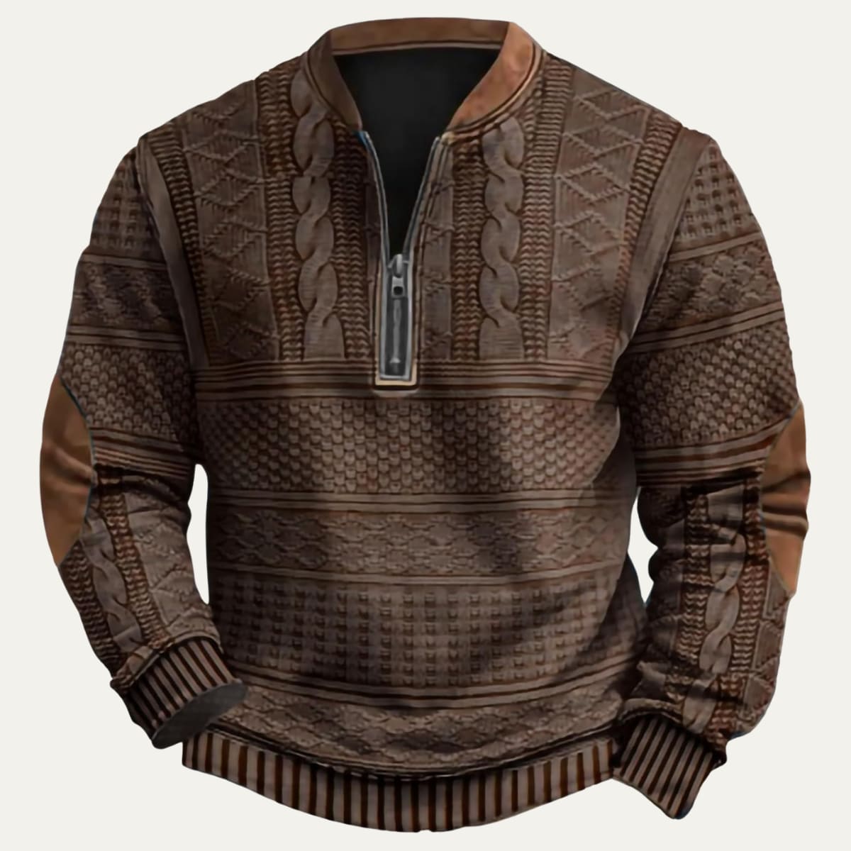 Kade Half Zip Cable Knit Sweater_3