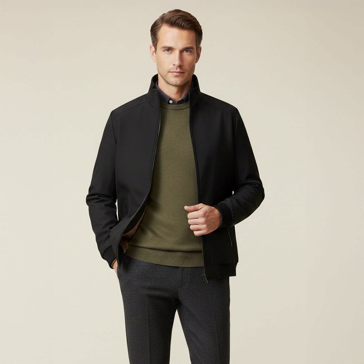 Kai Fleece Lined Stand Collar Jacket_6