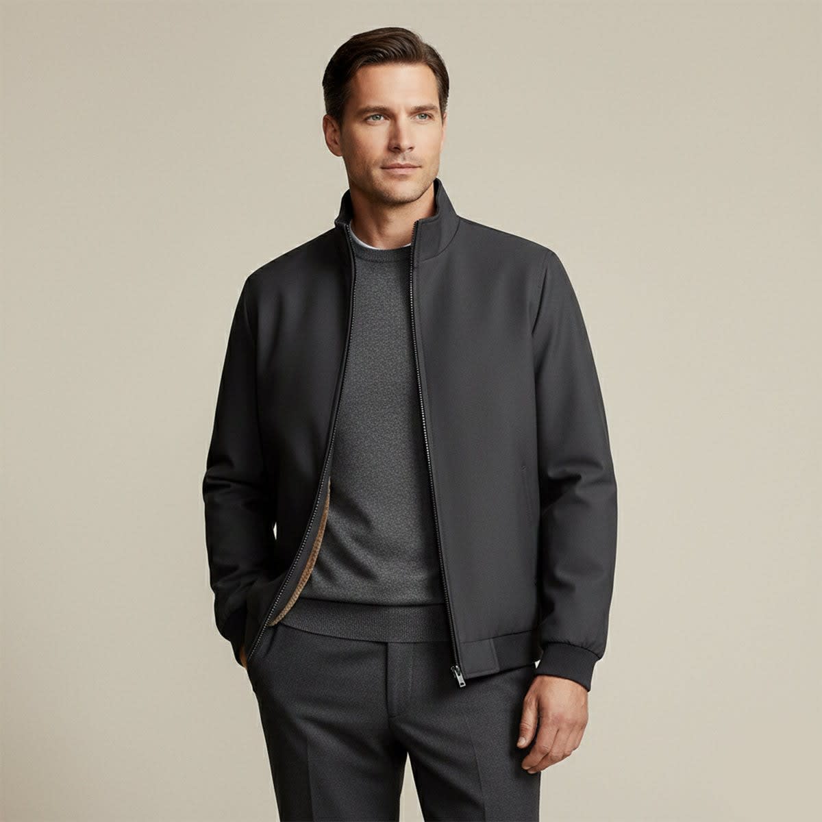 Kai Fleece Lined Stand Collar Jacket_9