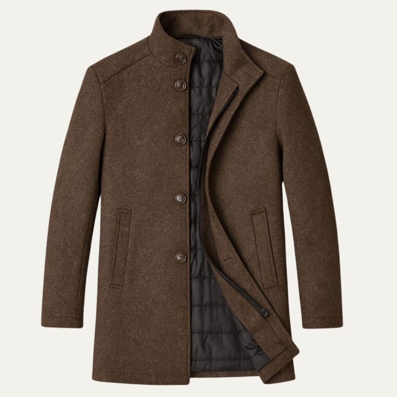 Jorge Wool Blend Stand Collar Overcoat_1