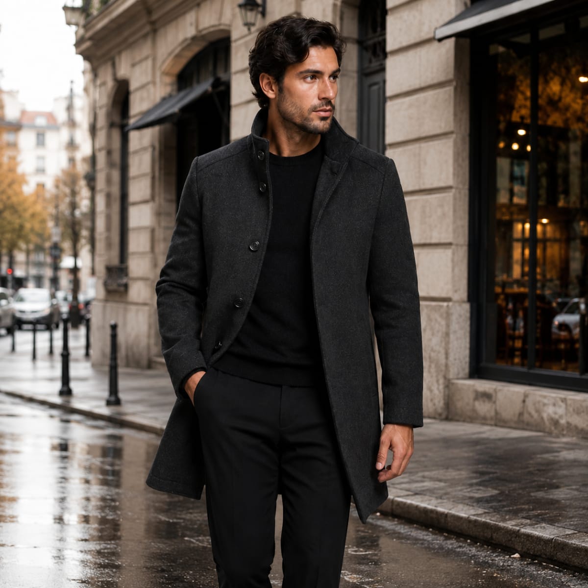 Jorge Wool Blend Stand Collar Overcoat_14