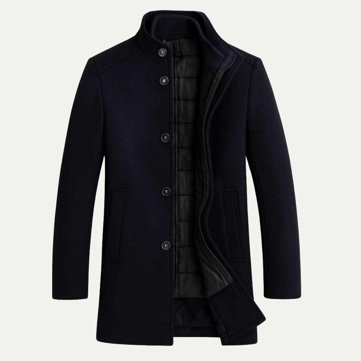 Jorge Wool Blend Stand Collar Overcoat_5