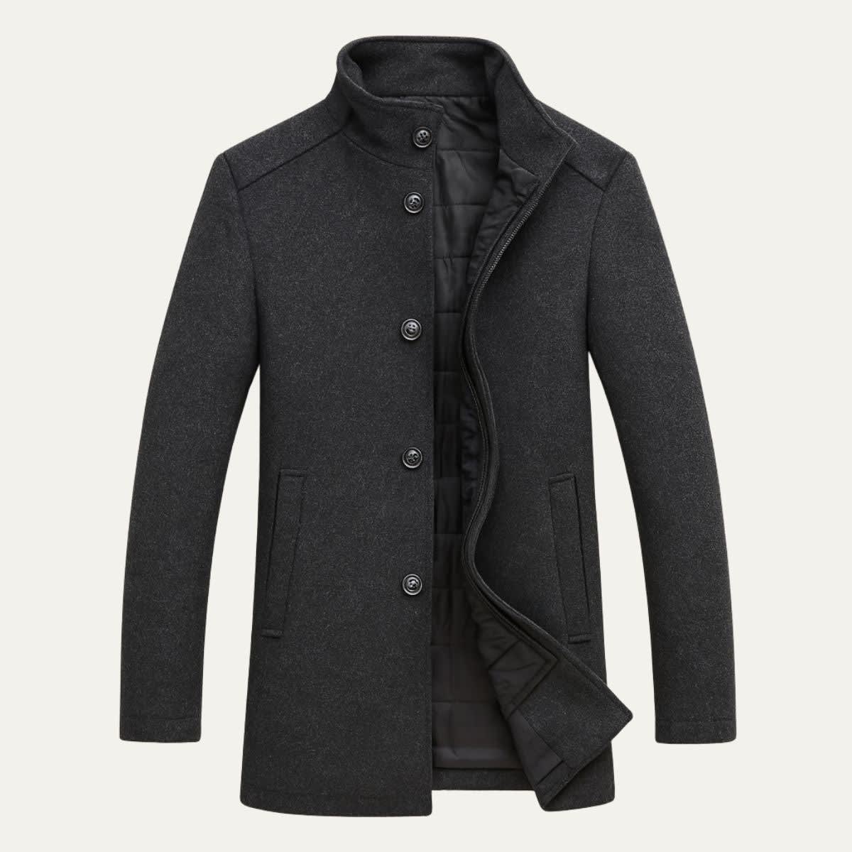 Jorge Wool Blend Stand Collar Overcoat_8