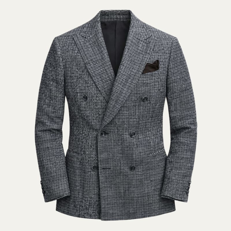 Duncan Double Breasted Houndstooth Blazer_1