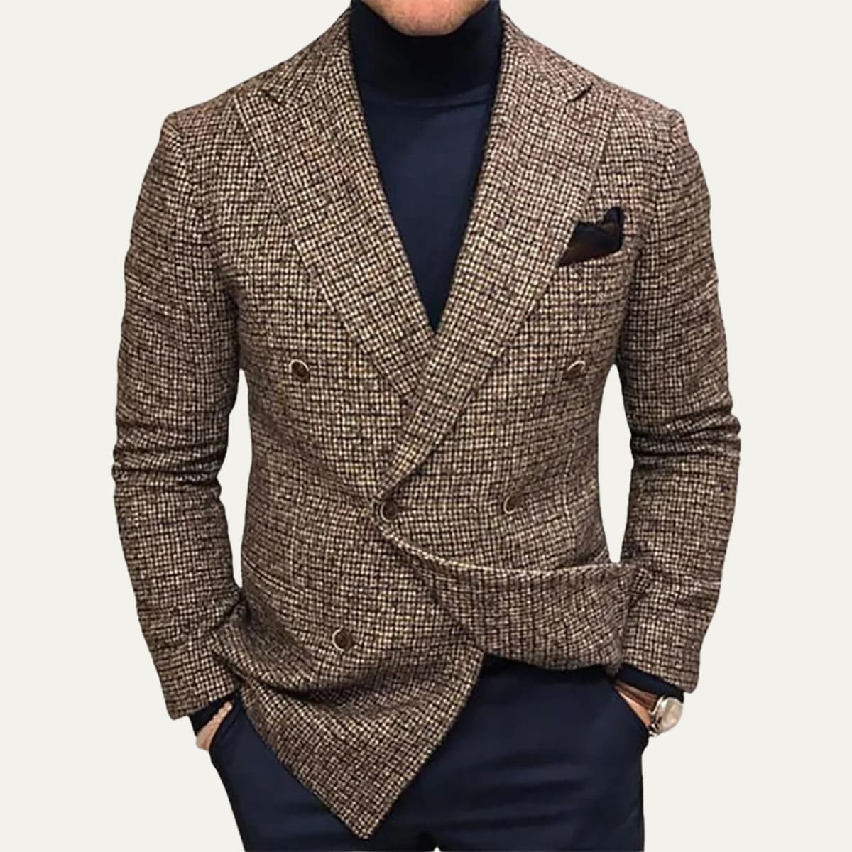 Duncan Double Breasted Houndstooth Blazer_8