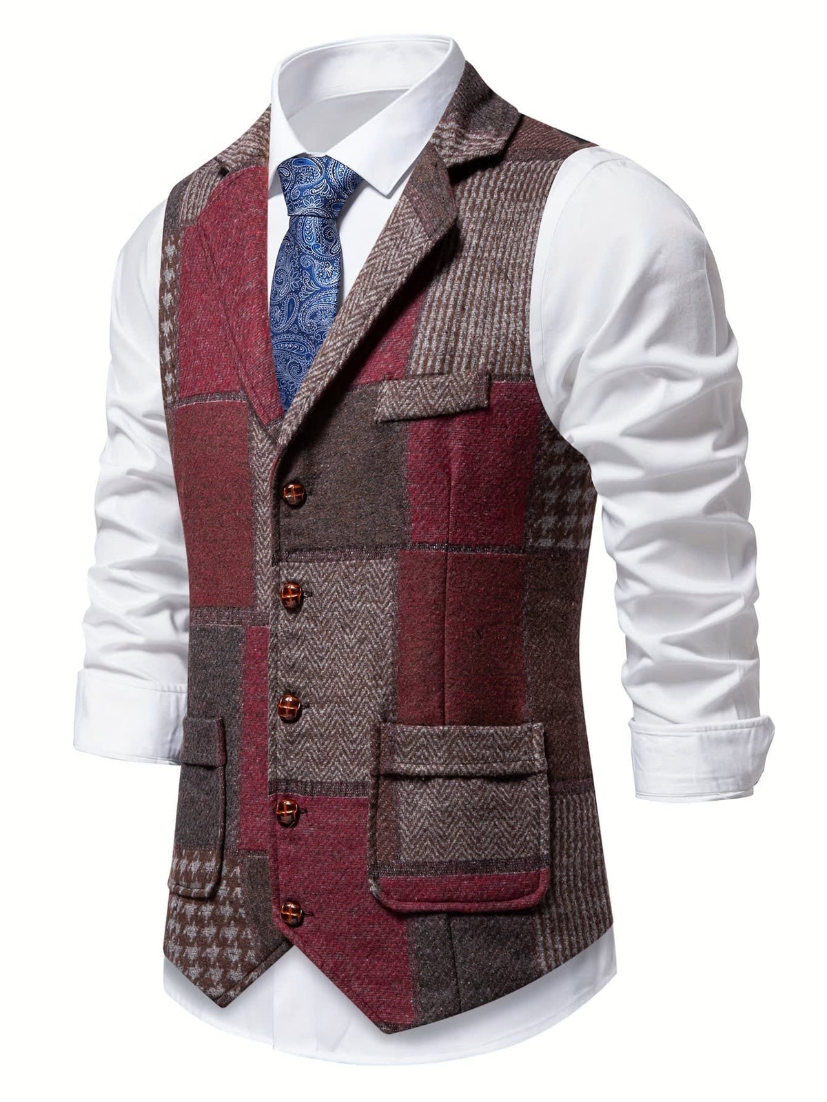 Clement Patchwork Tweed Vest_10