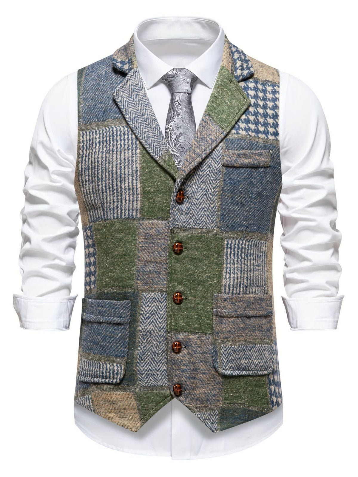 Clement Patchwork Tweed Vest_15
