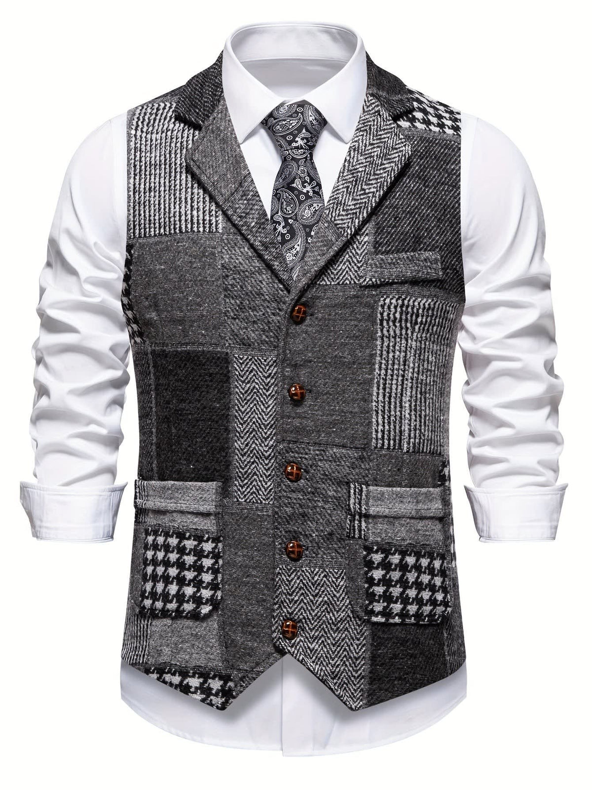Clement Patchwork Tweed Vest_2
