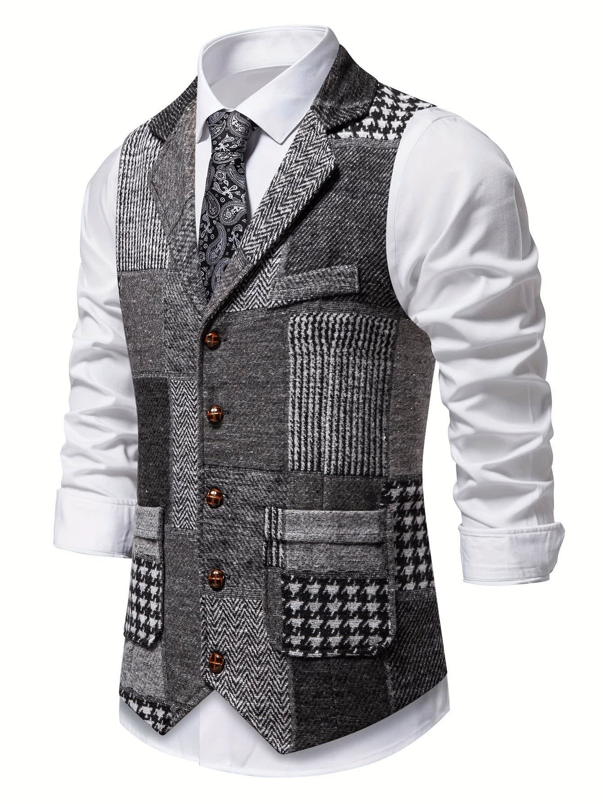 Clement Patchwork Tweed Vest_4