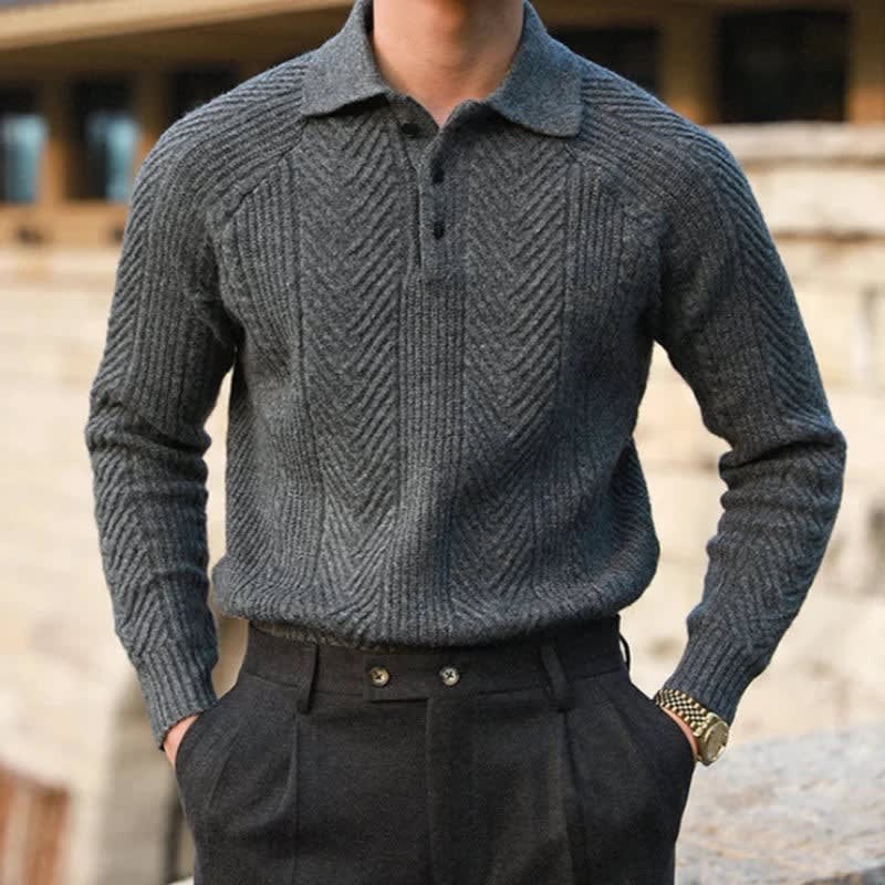 Callen Ribbed Knit Long Sleeve Polo_1