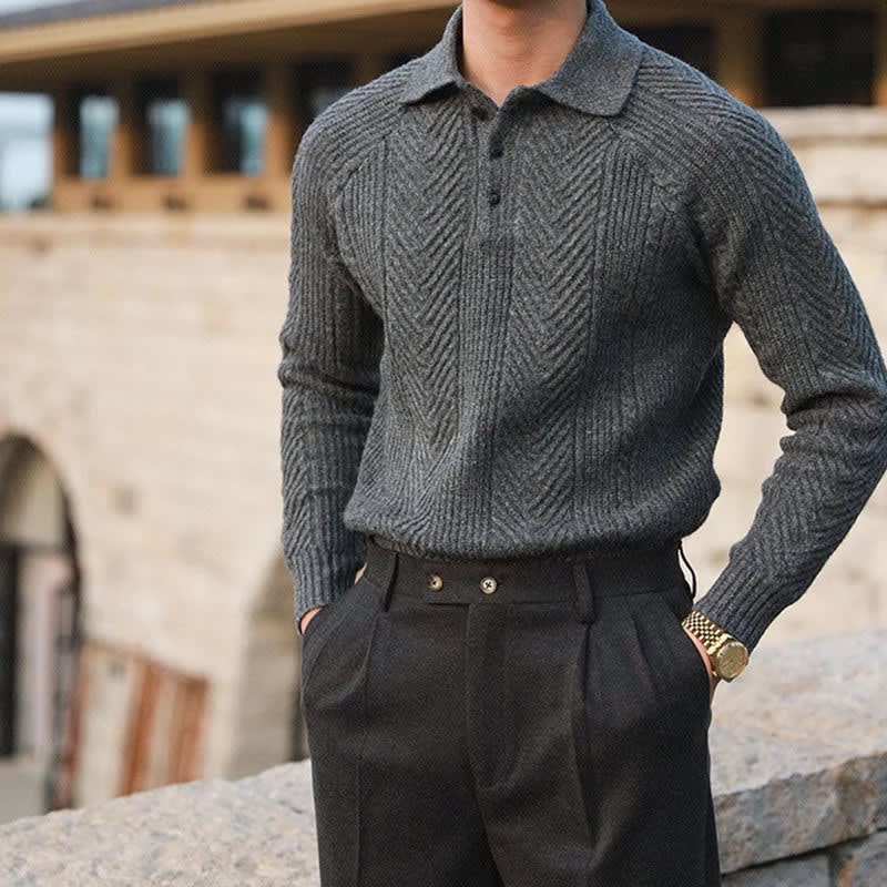 Callen Ribbed Knit Long Sleeve Polo_2
