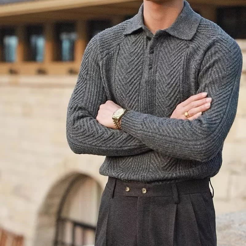Callen Ribbed Knit Long Sleeve Polo_3