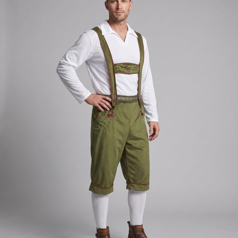 Allan Embroidered Bavarian Lederhosen Pants_1