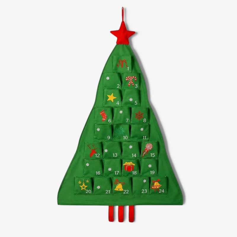 Felt Christmas Tree Advent Calendar 2026 with 24 Pockets Holiday Countdown Gift for Christmas Lovers_2