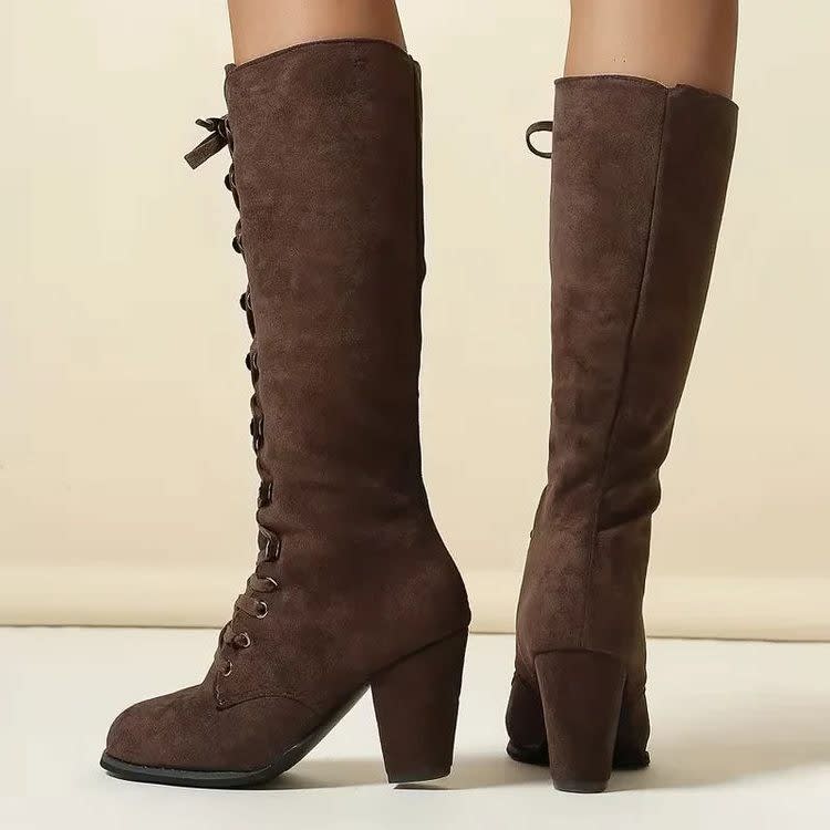 Kalypso Suede Block Heel Knee High Boots_3