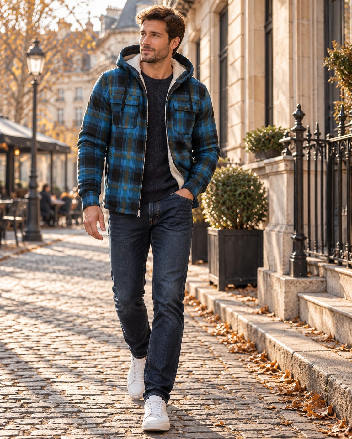 Beckett Plaid Sherpa Lined Hooded Jacket_5