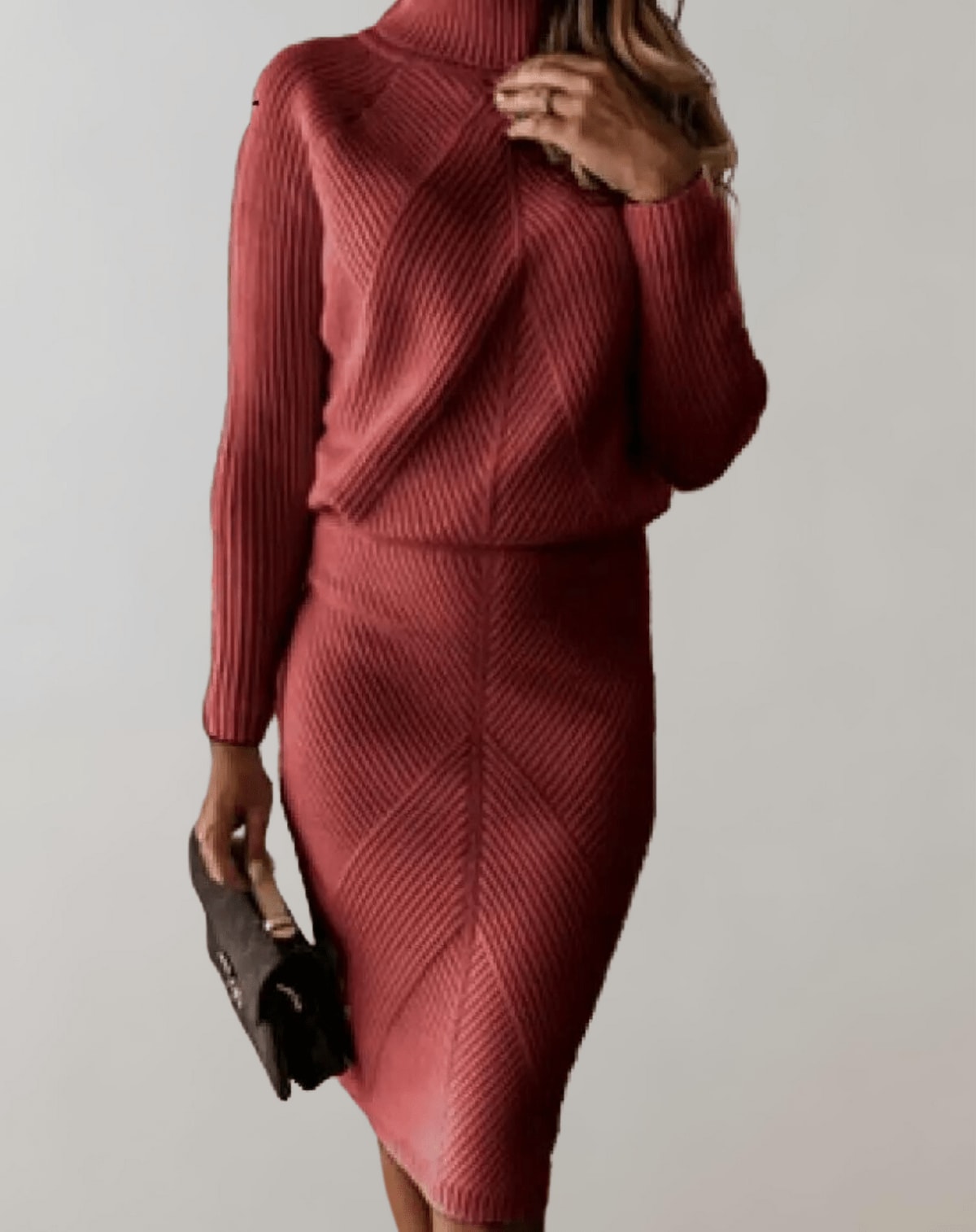 Remi Ribbed Knit Turtleneck Skirt Set_5