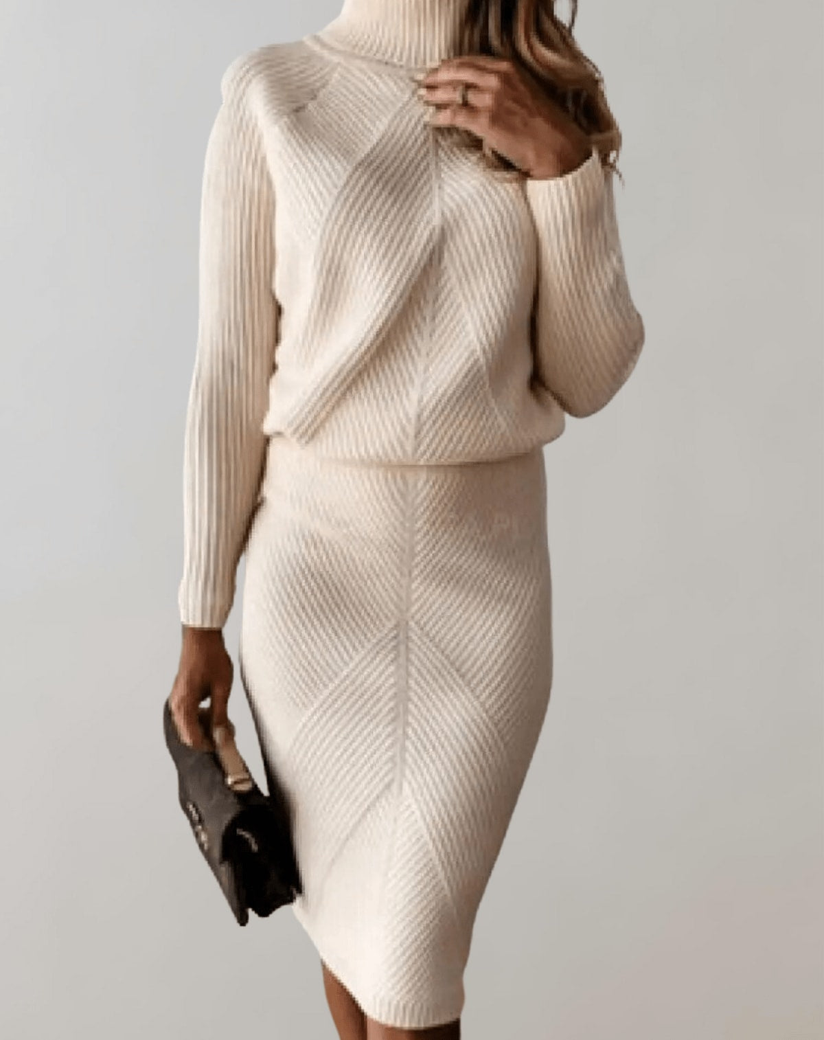 Remi Ribbed Knit Turtleneck Skirt Set_7