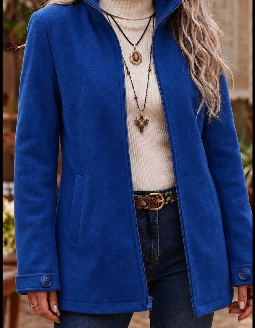 Fioretta Stand Collar Zip Up Jacket_2