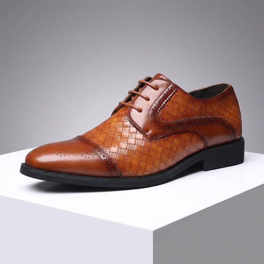 Sheldon Italian Leather Brogue Oxford Shoes_14