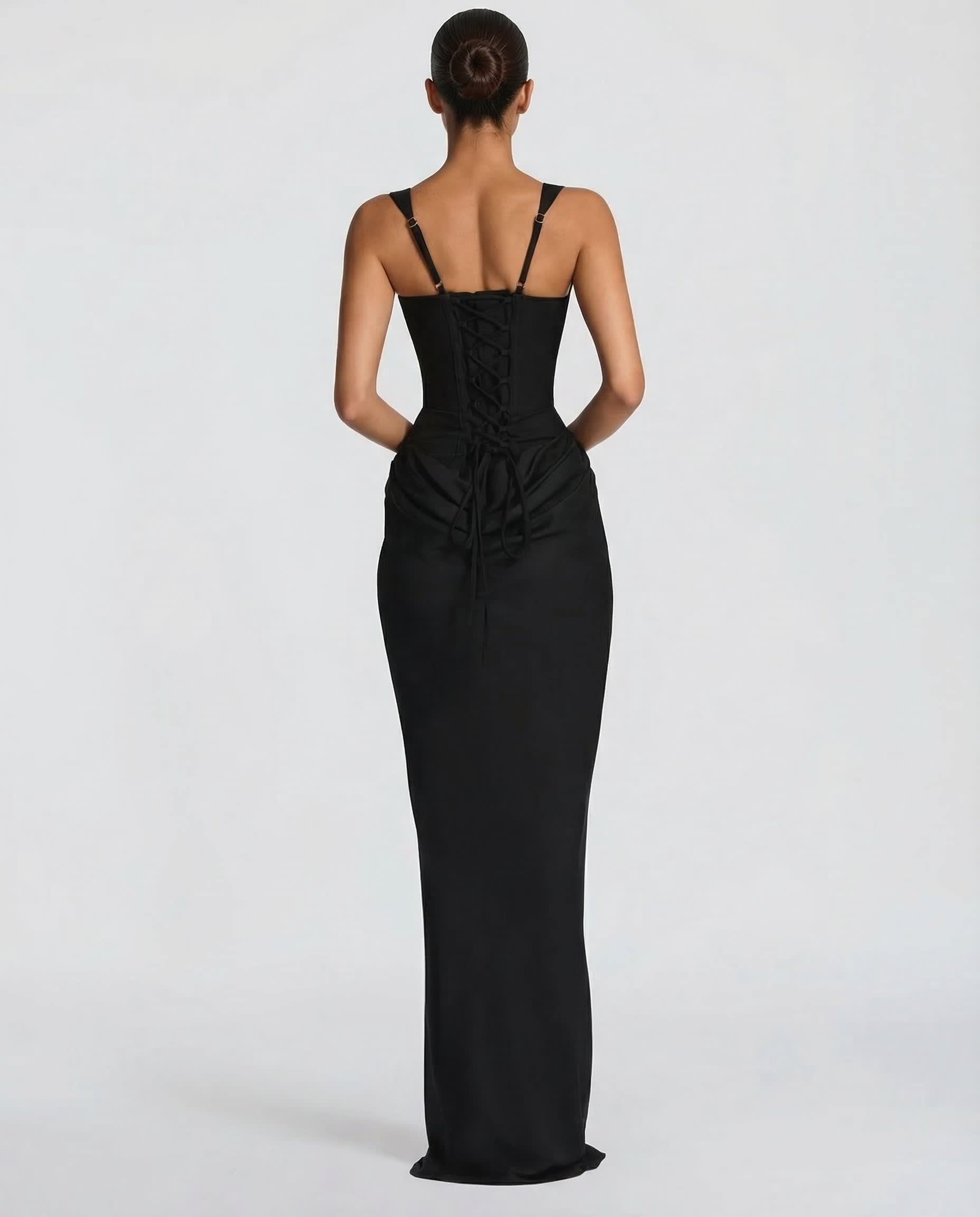 Nieves Draped Corset Evening Gown_2