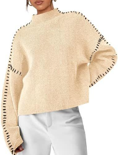 Julissa Oversized Whipstitch Mock Neck Sweater_12