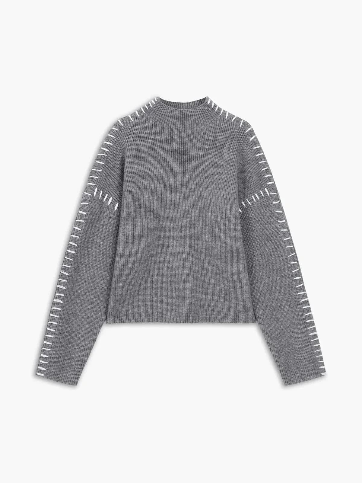 Julissa Oversized Whipstitch Mock Neck Sweater_16