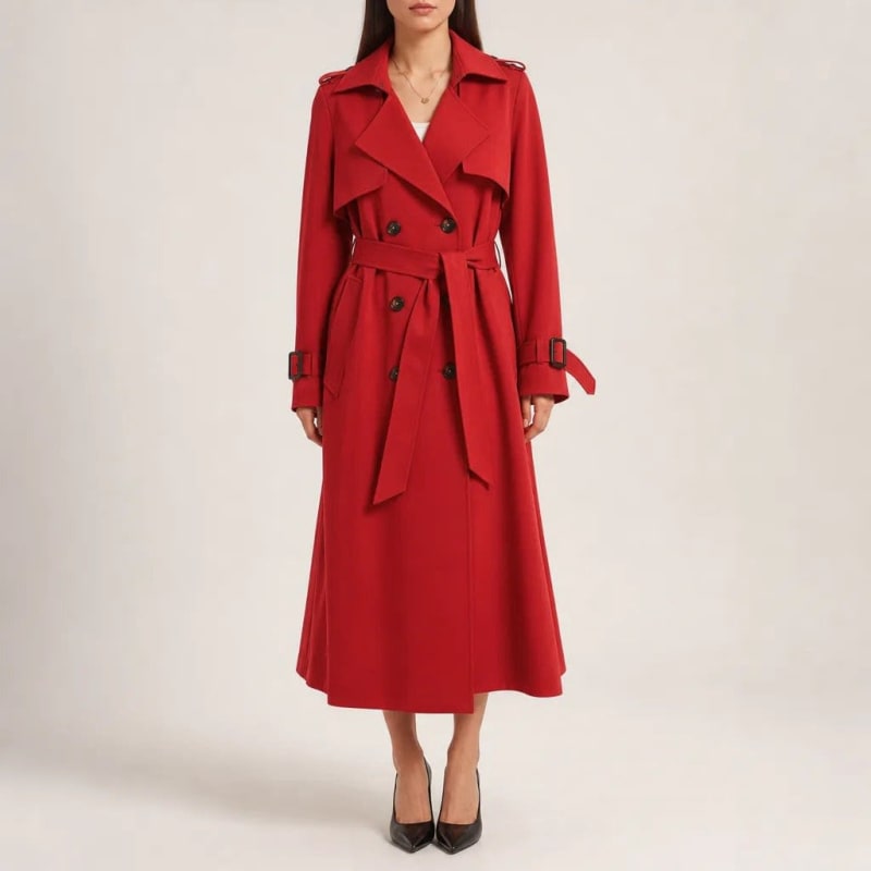 Ariana Double Breasted Belted Trench Coat_1