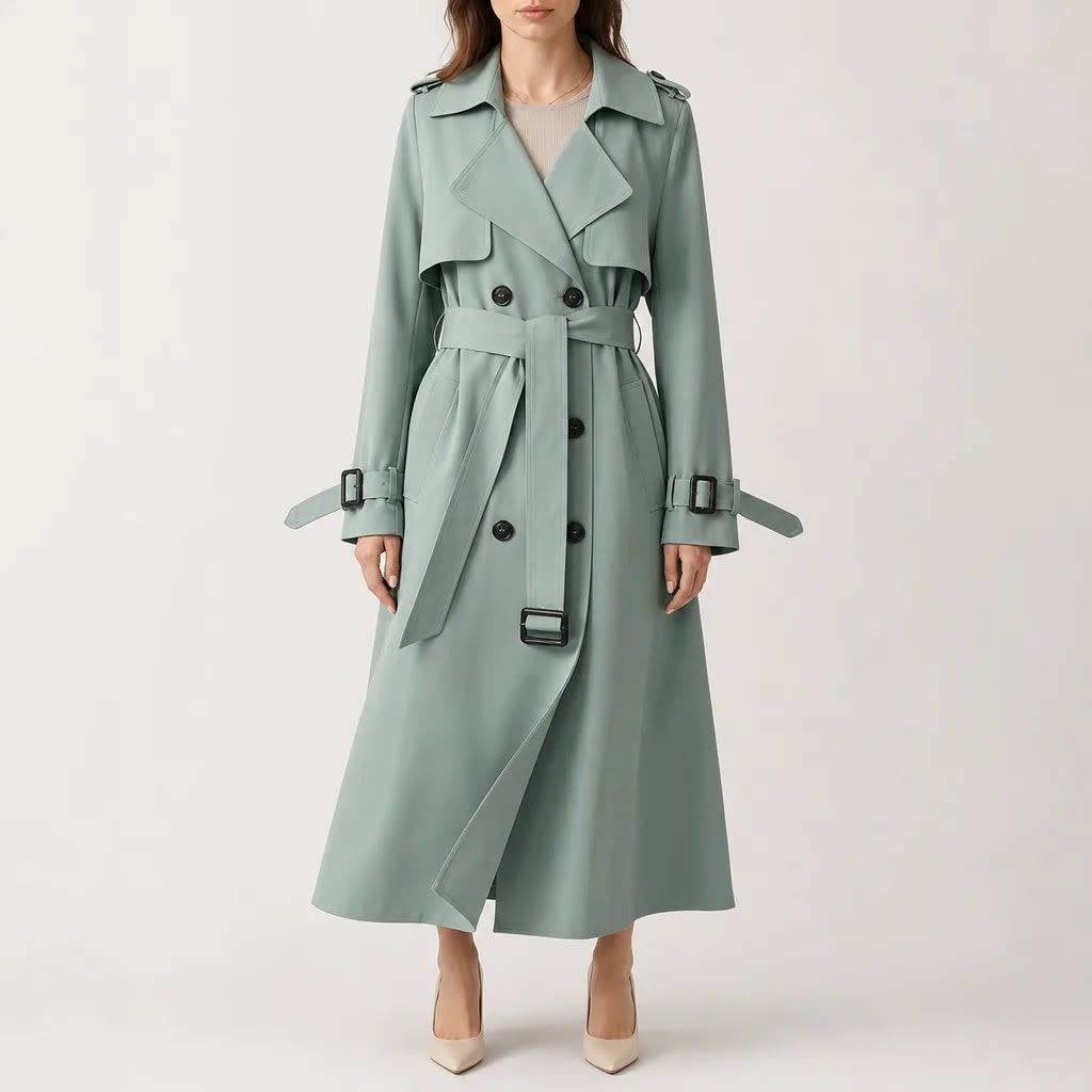 Ariana Double Breasted Belted Trench Coat_2