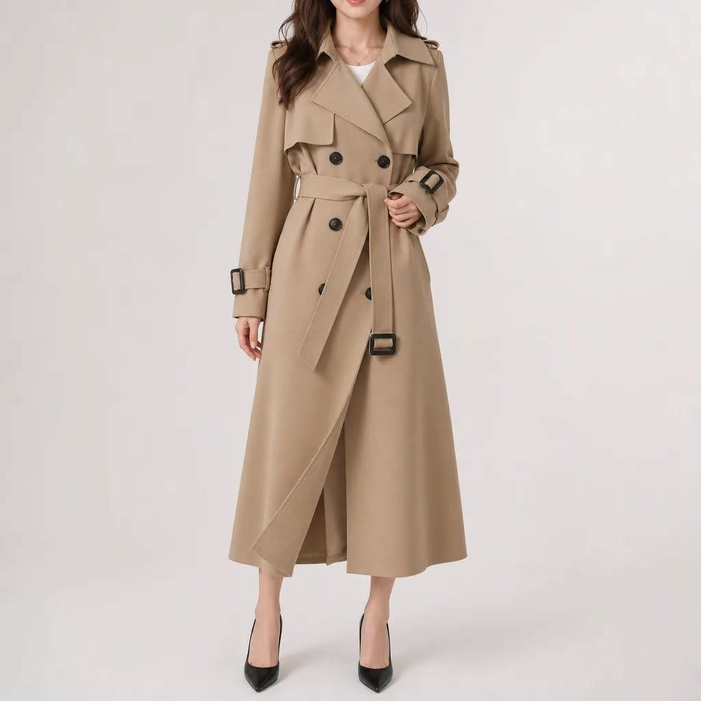 Ariana Double Breasted Belted Trench Coat_4