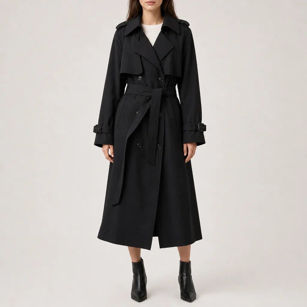 Ariana Double Breasted Belted Trench Coat_5