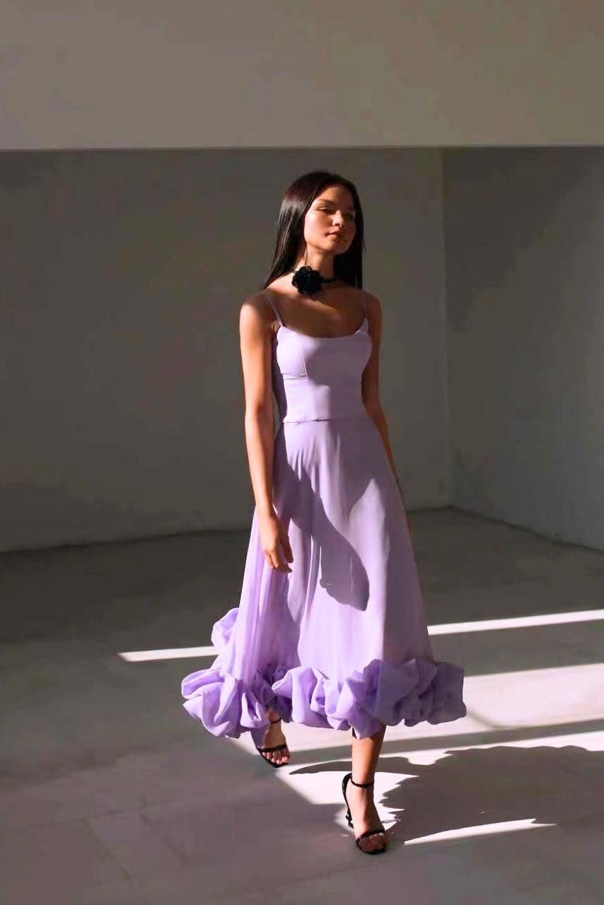 Gwen Ruffle Hem Spaghetti Strap Maxi Dress_8