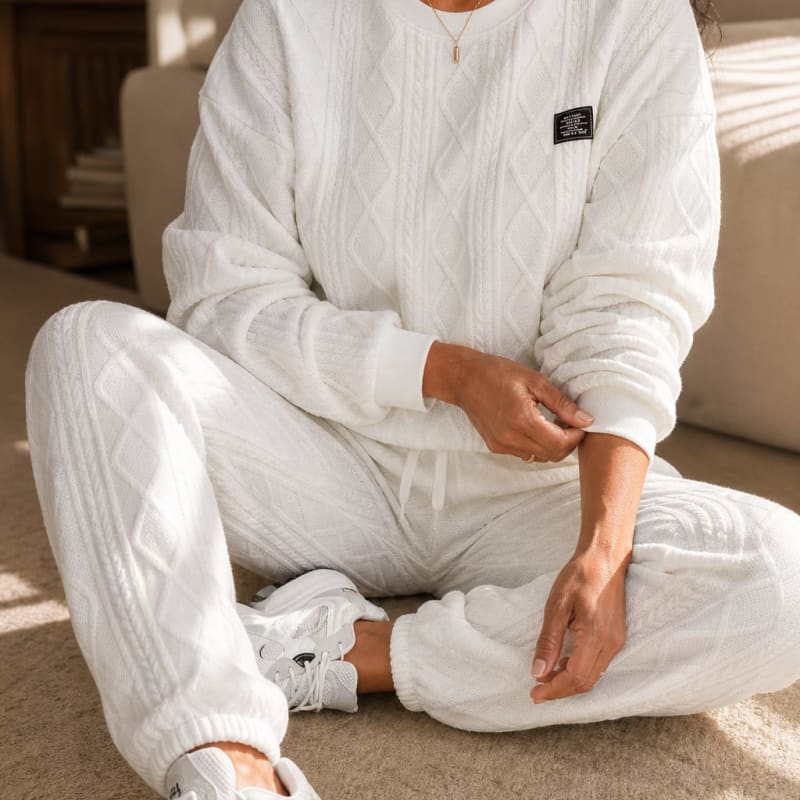 Florence Quilted Knit Sweater and Jogger Pants Two Piece Set_1