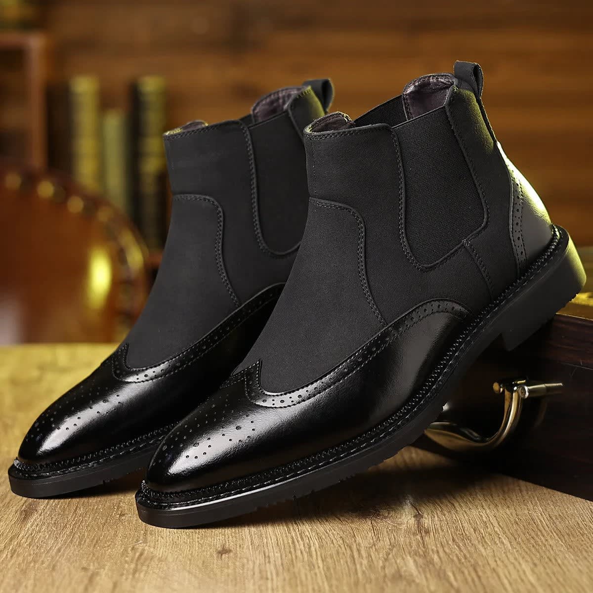 Homer Suede Wingtip Chelsea Boots_2