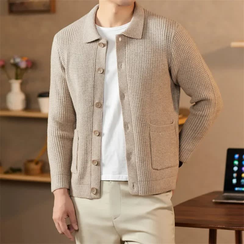 Bryce Waffle Knit Button Front Cardigan_1