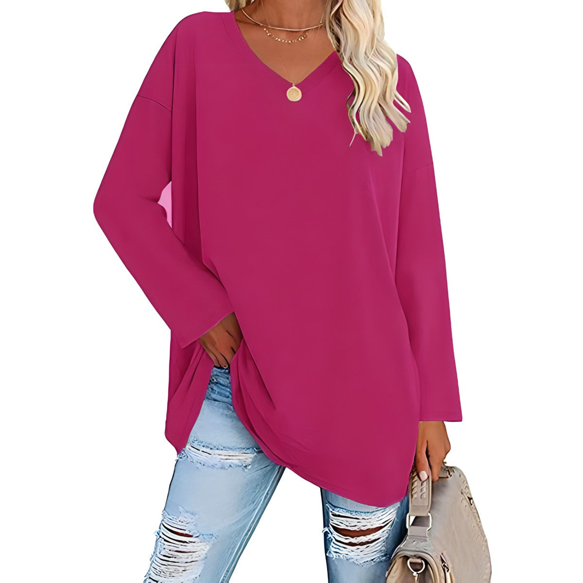 Bianca V-Neck Long Sleeve Tunic Top