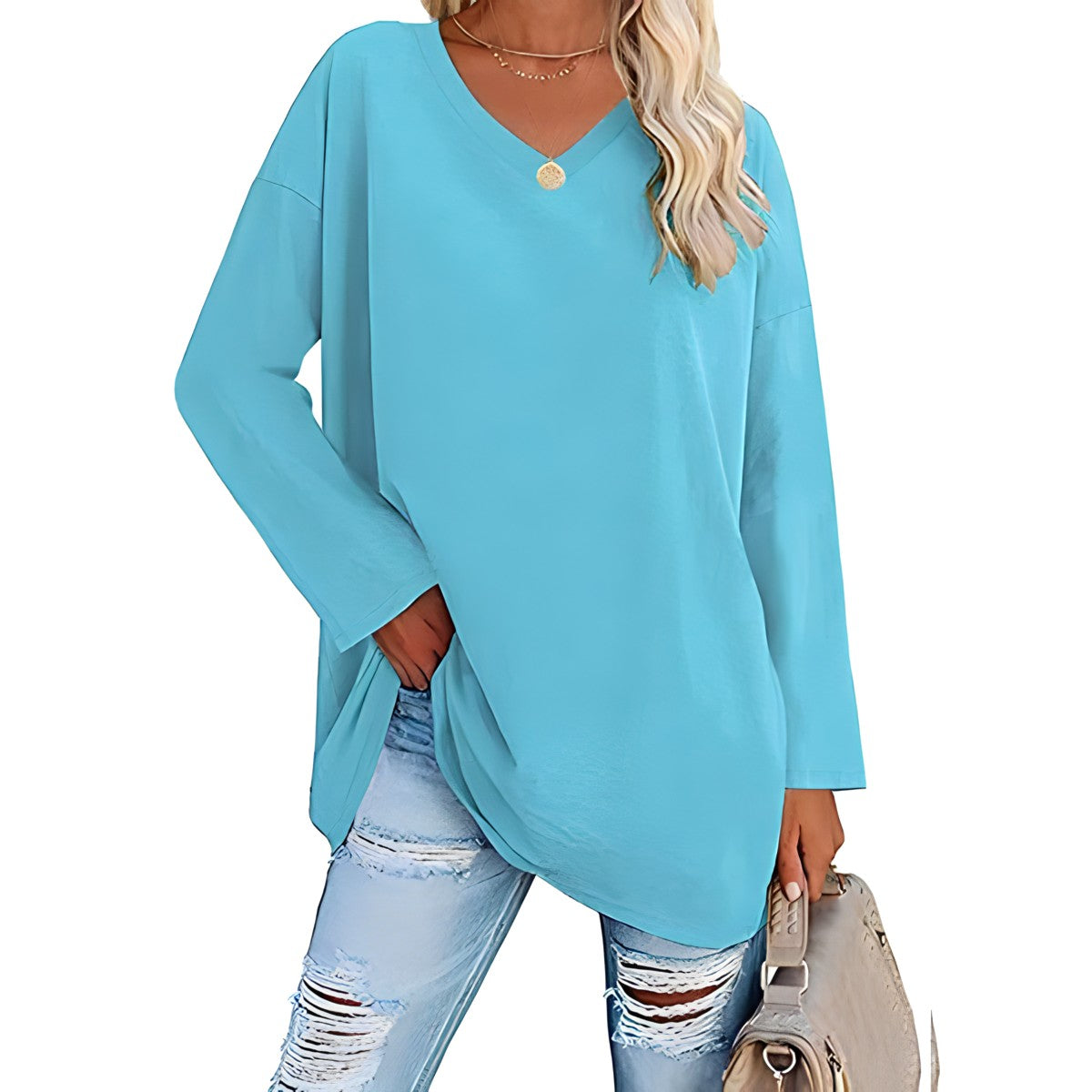Bianca V-Neck Long Sleeve Tunic Top