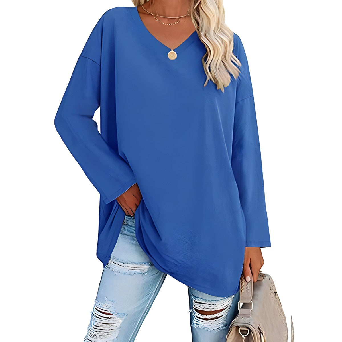 Bianca V-Neck Long Sleeve Tunic Top