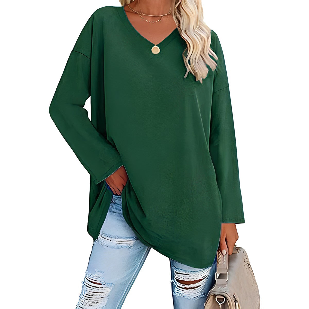 Bianca V-Neck Long Sleeve Tunic Top