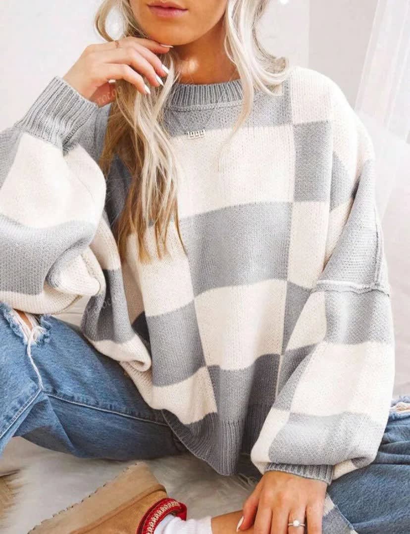 Greer Checkerboard Knit Sweater_10