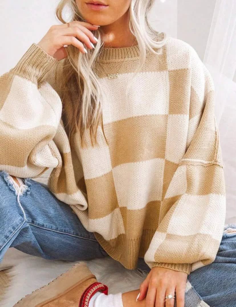 Greer Checkerboard Knit Sweater_11