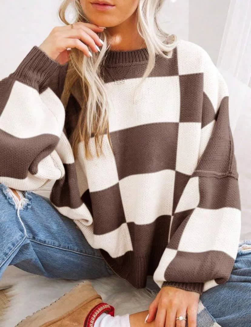 Greer Checkerboard Knit Sweater_12