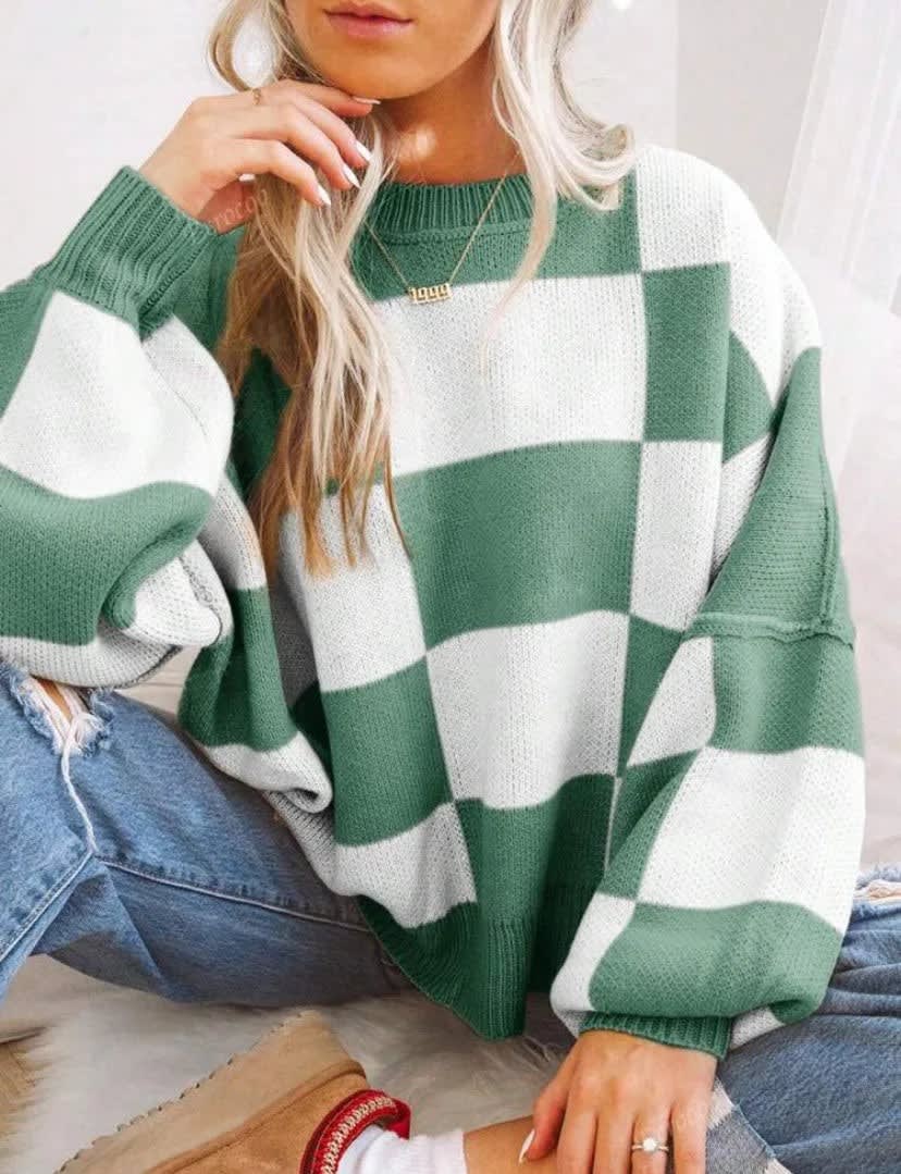 Greer Checkerboard Knit Sweater_16