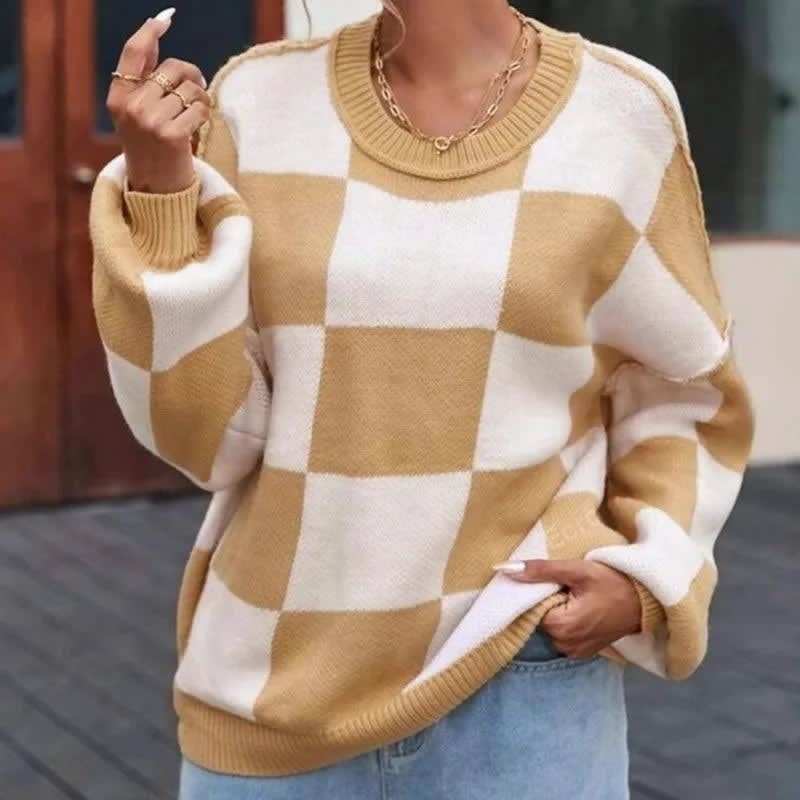 Greer Checkerboard Knit Sweater_2