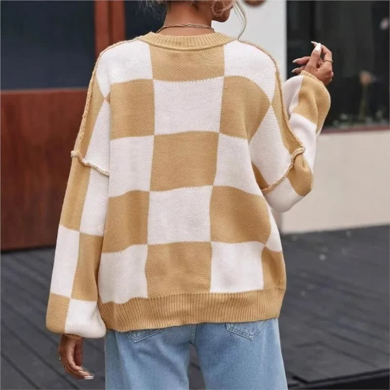 Greer Checkerboard Knit Sweater_3