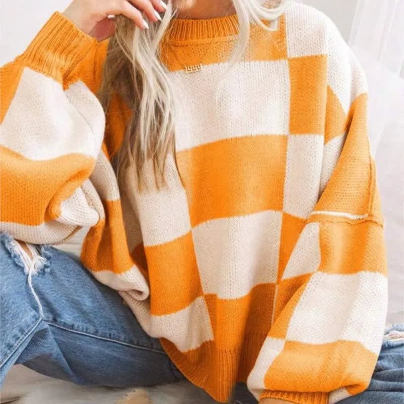 Greer Checkerboard Knit Sweater_5