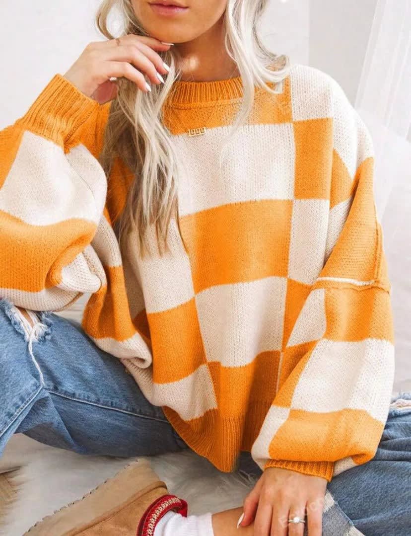Greer Checkerboard Knit Sweater_8