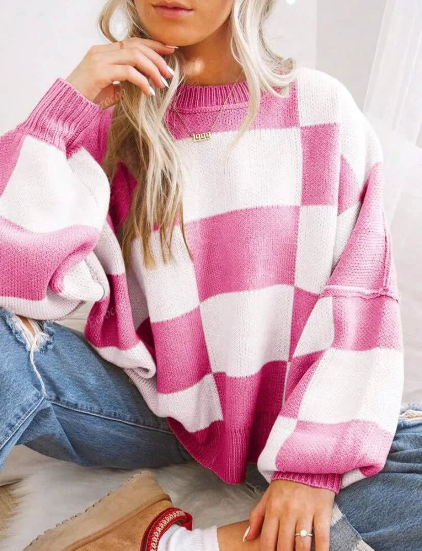 Greer Checkerboard Knit Sweater_9