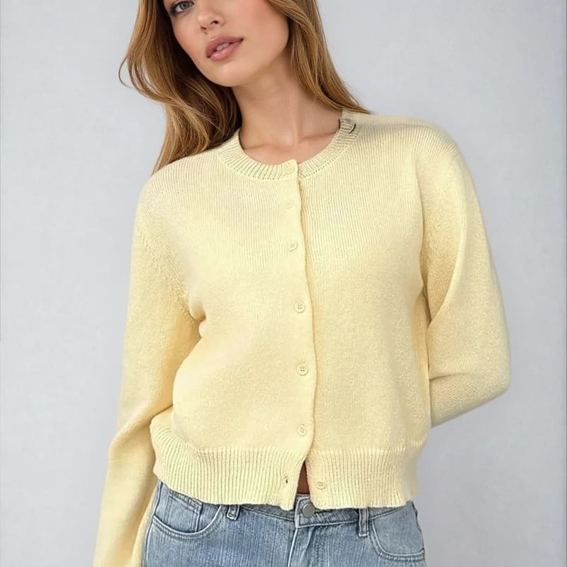 Zaylee Crew Neck Button Front Cardigan_1