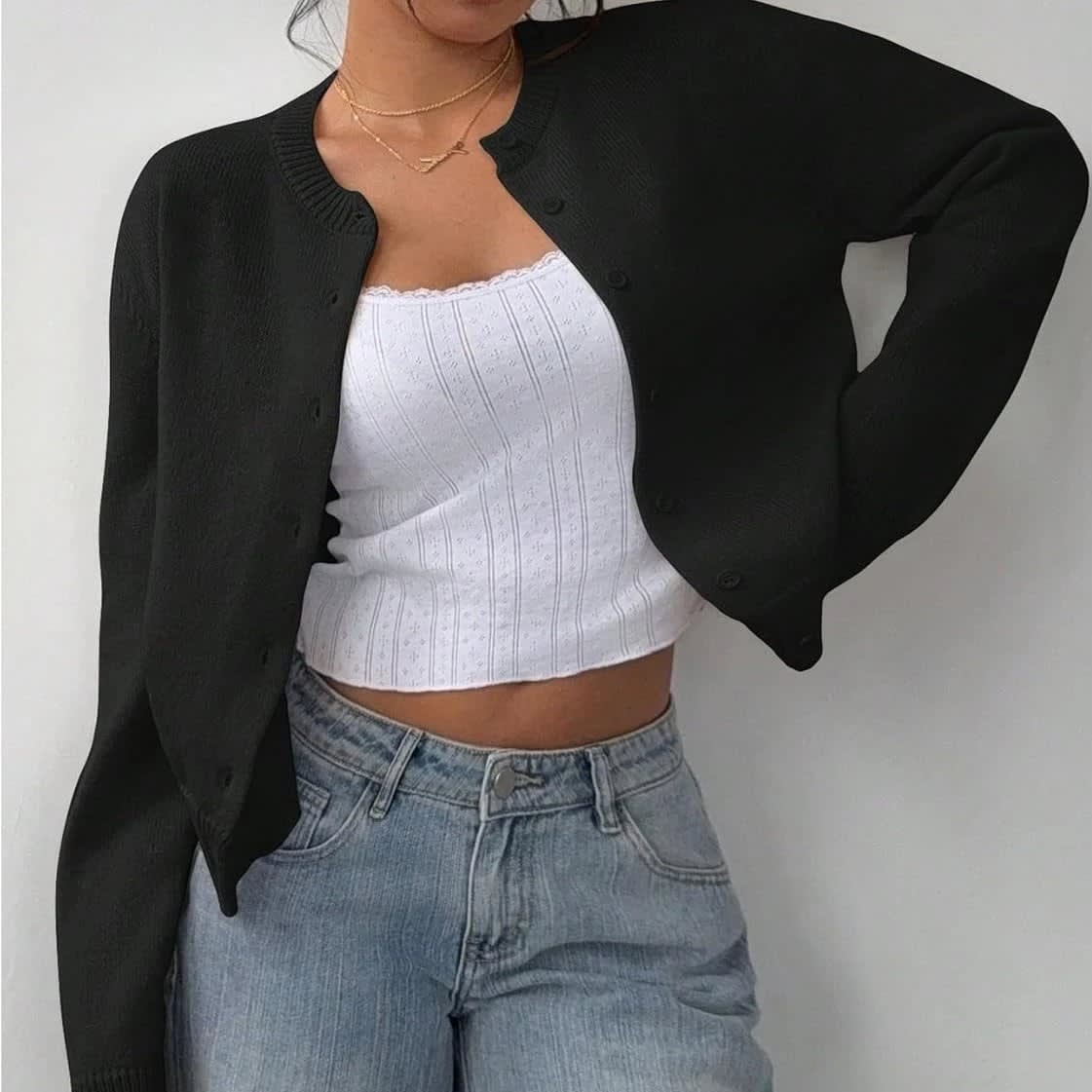 Zaylee Crew Neck Button Front Cardigan_7